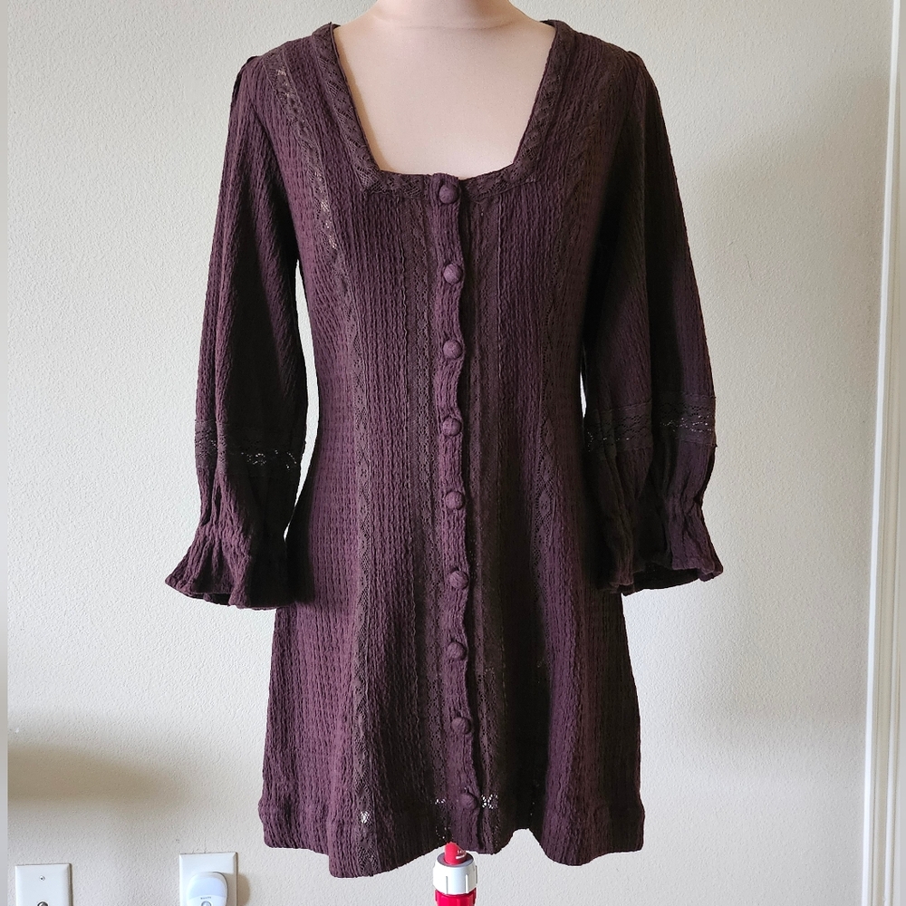 Free People Textured Brown Sweater